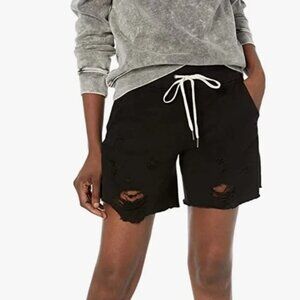 LAST DAY ✨n:philanthropy Black Drawstring Coco Distressed Shorts XSmall